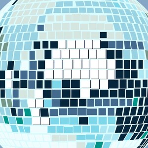 Blue disco ball wall art trendy print