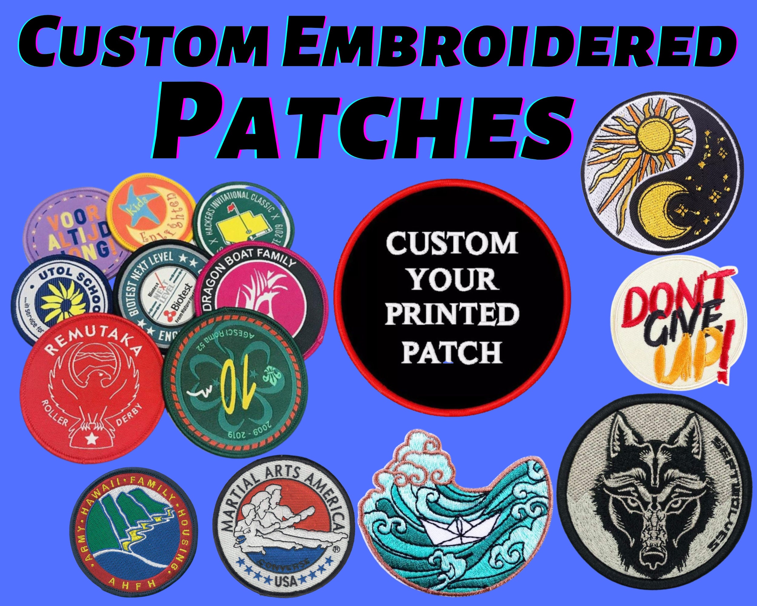 Custom Patches 50 VELCRO® Brand Backed Your own artwork Up to