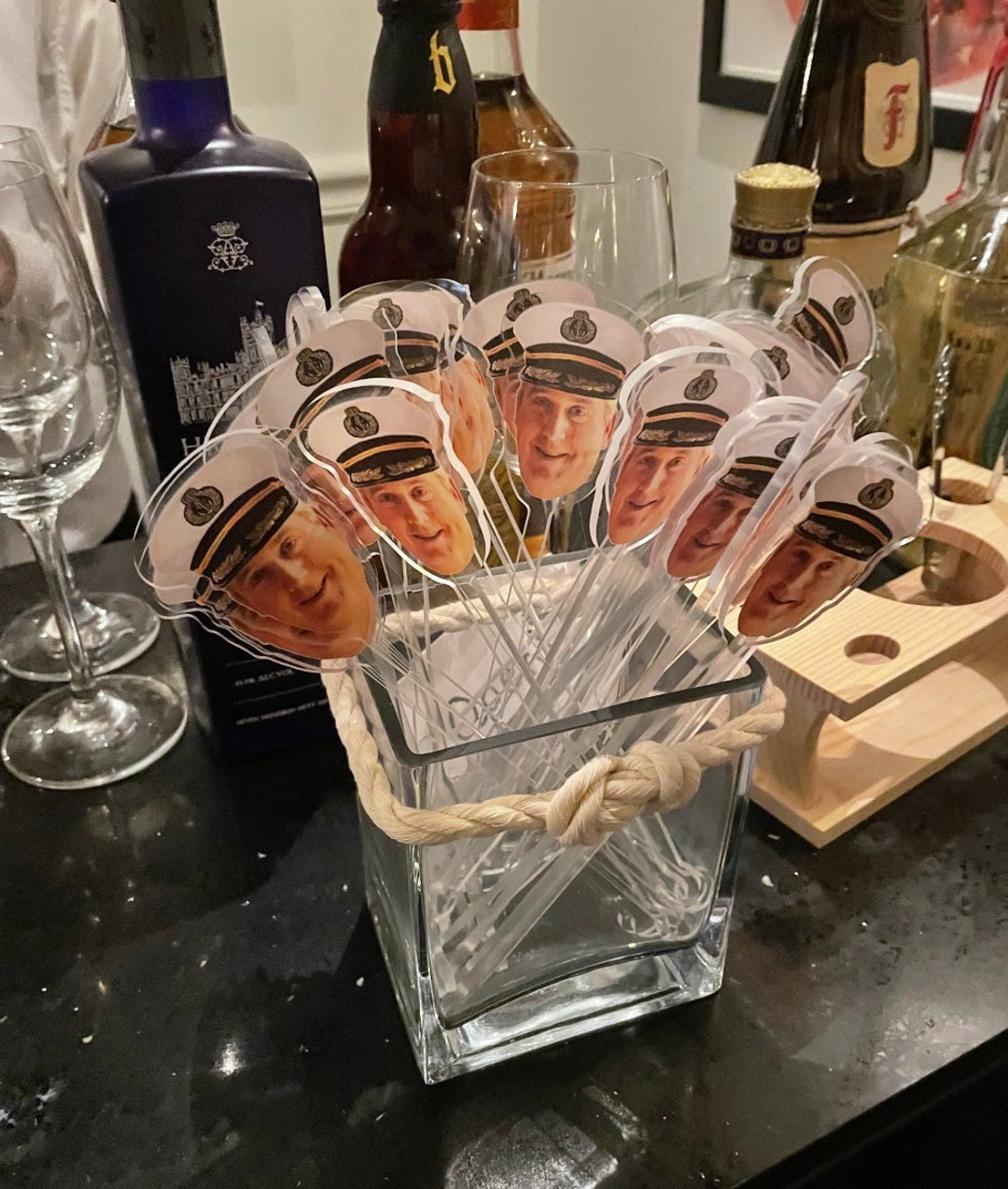 Printed Face Stir Swizzle Sticks, Acrylic Cocktail Sticks, Wedding Drink Stirrers, Print YOUR