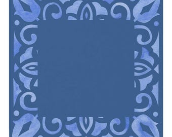 Mahjong Mat |Corner Crush Blue Square