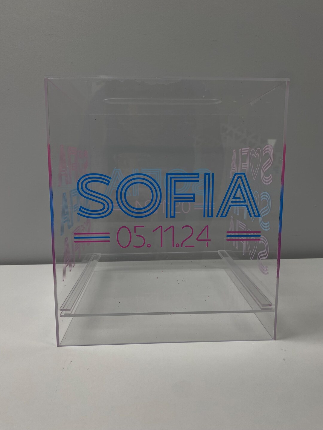 9″ X 9″ X 10″H Clear Event Card Box With Slide Out Bottom | Mitzvah ...