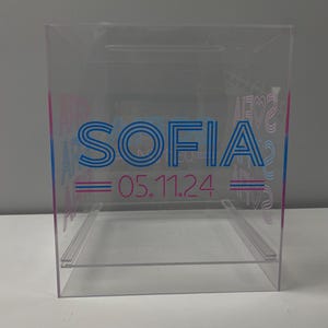 9″ x 9″ x 10″H Clear Event Card Box with Slide Out Bottom | Mitzvah Decor | Party Decor | Event Decor