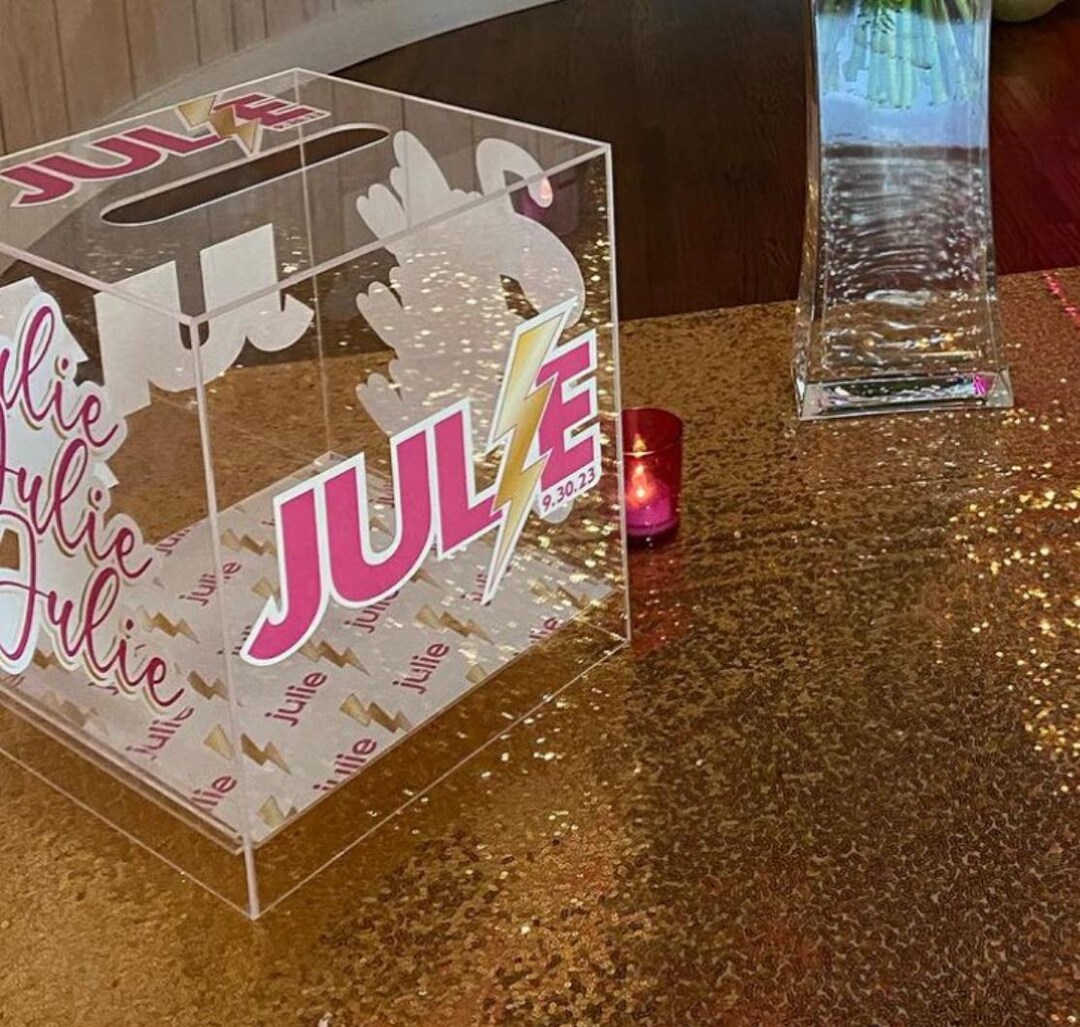 9″ X 9″ X 10″H Clear Event Card Box With Slide Out Bottom | Mitzvah ...