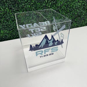 9″ x 9″ x 10″H Clear Event Card Box with Slide Out Bottom | Mitzvah Decor | Party Decor | Event Decor