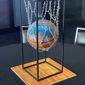 Basketball Half Court PVC or Real Wood Foamed Centerpiece for Birthdays, Mitzvahs, Parties, Events