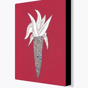 Original Corn Art (Drawing) Printed on Canvas 8x10 Wall Art
