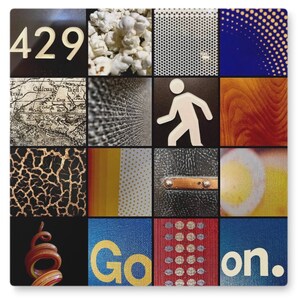 Photography Patterns Collage Metal Print Wall Art 16x16