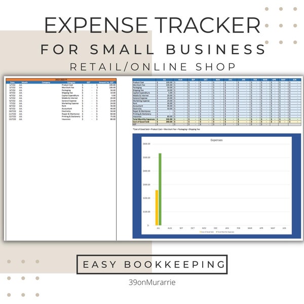 Expense Record Excel - Etsy