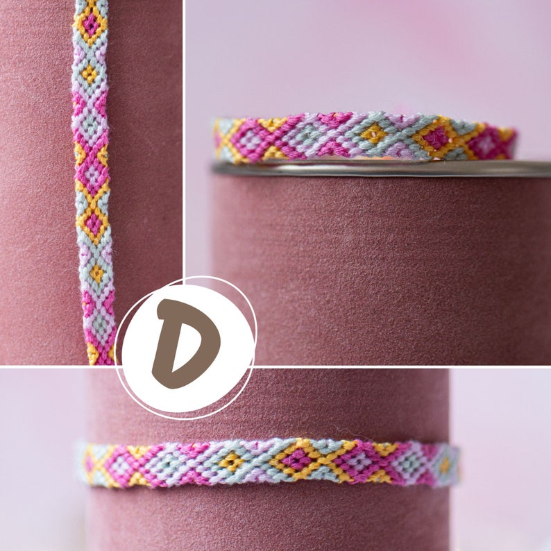 Bracelet brésilien- bracelet d'amitié poissons pastels avec du bleu, mauve, rose et jaune