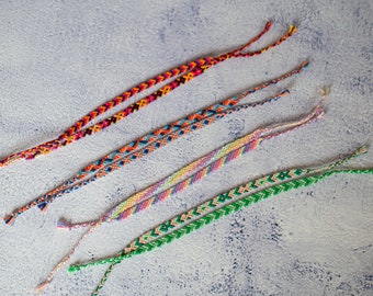 Duos of Brazilian bracelets - handmade multicolored friendship bracelets - unique models sold in 2 matching pieces