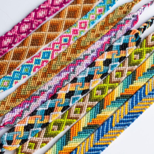 Bracelets brésiliens - bracelets d'amitié multicolores réalisés à la main - modèles uniques