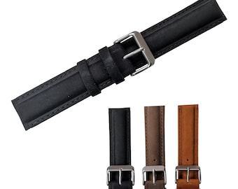 16mm 18mm 20mm Padded Suede Genuine Leather Watch Straps - Three Colours Available - FREE UK Delivery