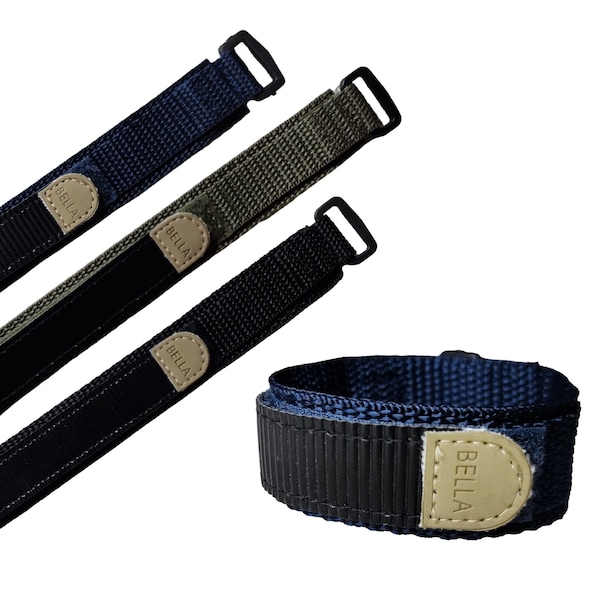 Bracelets de montre enveloppants en nylon de qualité 16 mm 18 mm 20 mm - Hypoallergénique - Imperméable - Une pièce auto-agrippante Livraison gratuite de première classe au Royaume-Uni