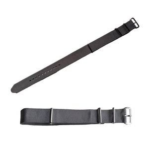 14mm 16mm 18mm 20mm 22mm 24mm One-Piece Nylon Watch Straps Military Wristwatch Straps Stainless Steel Buckles Waterproof, Washable Grey