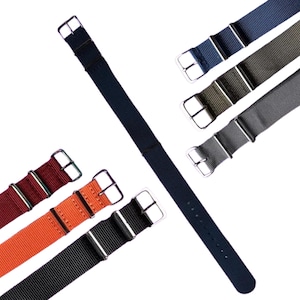 12 mm 14 mm 16 mm 18 mm 20 mm 22 mm 24 mm Bracelets de montre en nylon monobloc - Bracelets de montres militaires - Boucles en acier inoxydable - Imperméable et lavable