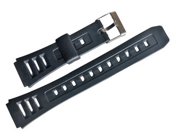 Bracelets de montre en plastique pvc noir de 19 mm - Léger et imperméable à l’eau - Boucle en acier inoxydable - Livraison GRATUITE au Royaume-Uni