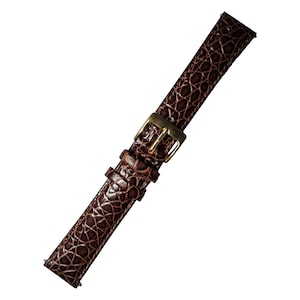 10mm 12mm 14mm 16mm 18mm 20mm Crocodile Grain Genuine Calf Leather Watch Straps