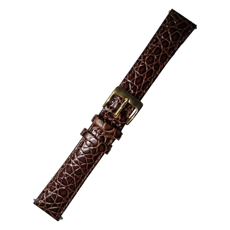 10mm 12mm 14mm 16mm 18mm 20mm Crocodile Grain Genuine Calf Leather Watch Straps