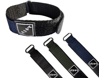 14mm 16mm 18mm 20mm Wraparound Nylon Sports Watch Straps - Waterproof - Three Colours - One-Piece Hook & Loop - FREE UK First Class Delivery