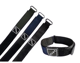 Wraparound Sports Watch Strap – Nylon One-Piece Hook & Loop Design - Stainless Steel Hardware (Sizes 14–20mm) | Watch Strap Replacement