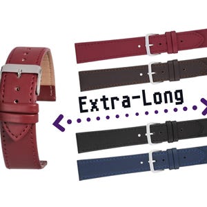 Paski do zegarków z naturalnej skóry cielęcej o długości 12 mm, 18 mm i 20 mm – pięć kolorów do wyboru – srebrne klamry – bezpłatna dostawa w Wielkiej Brytanii