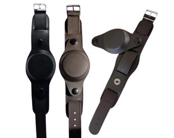 18mm 20mm Military Cuff Style Leather Watch Strap with Wide Band and Watch Cover - One-Piece Design - FREE Delivery in the UK