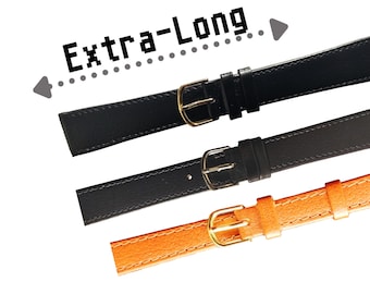 10 mm 12 mm 18 mm 20 mm Bracelets de montre en cuir de veau véritable extra-longs - Trois couleurs au choix - Livraison gratuite au Royaume-Uni