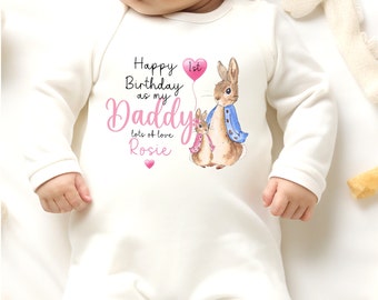 Happy Birthday Daddy, 1st Birthday As My Daddy, Dad 1st Birthday, Personalised 1st Birthday Sleepsuit, Bodysuit, Bib, New Dad Gift Keepsake