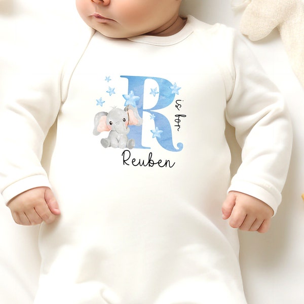 Personalised Baby Sleepsuit, New Baby Sleepsuit, Coming Home Outfit, Baby Shower Gift, New Baby Boy Gift, Baby Keepsake Gift
