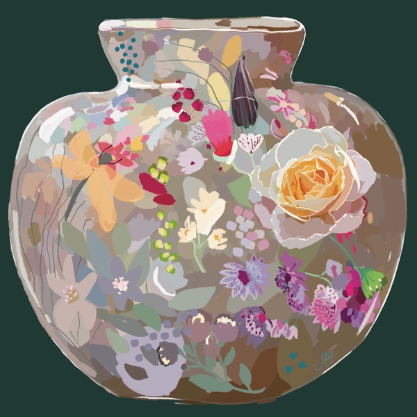 Vase with Yellow Rose