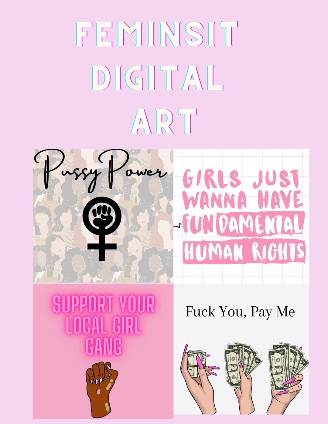 Girls Just Wanna Have Fundamental Rights 7 Feminist Digital Art Bundle