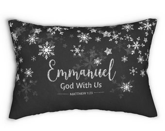 Emmanuel God With Us Pillow, Christmas Pillow, Emmanuel God With Us, Faith Christmas Pillow, Farmhouse Decor, Gift for Christian