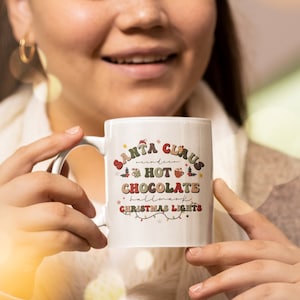 Taza de chocolate caliente de Santa Claus, Taza de chocolate caliente, Taza de Navidad retro, Taza de café de granja, Taza de café de Hallmark Christmas Movies