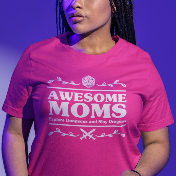 Awesome Moms DnD Shirt, Awesome Moms Explore Dungeons and Slay Dragons Shirt, DnD Dungeon Mom Shirt, DnD Mother's Day Gift, Birthday Gift