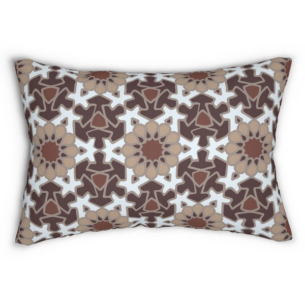 Geometric Lumbar Pillow, Islamic Style Throw Pillow, Eastern Home Decor, Islamic house Decor, Middle Eastern