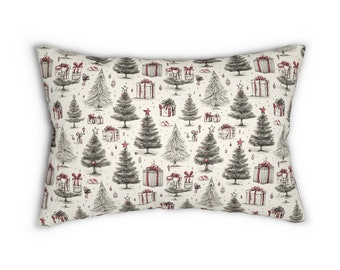 Coussin lombaire sapin de Noël esquissé