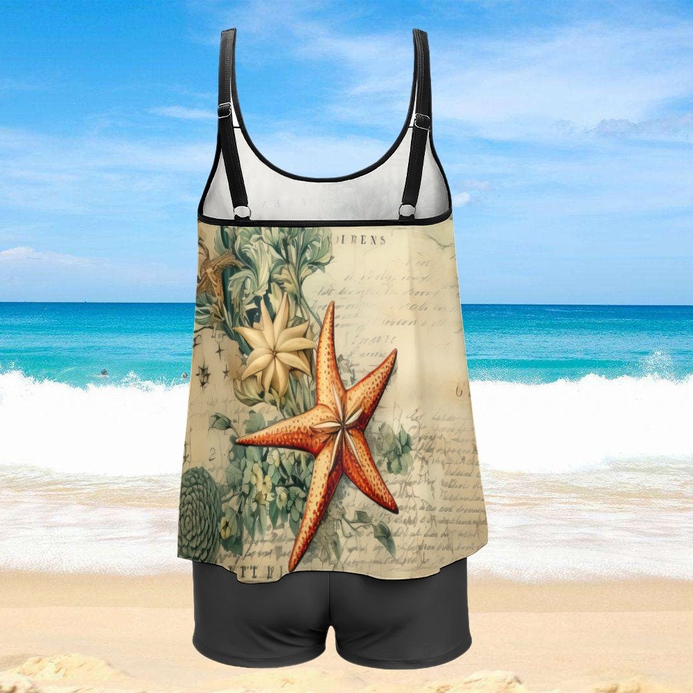 Womens Bikini Swimsuit Tropical Print Two-Piece Comfortable Fit