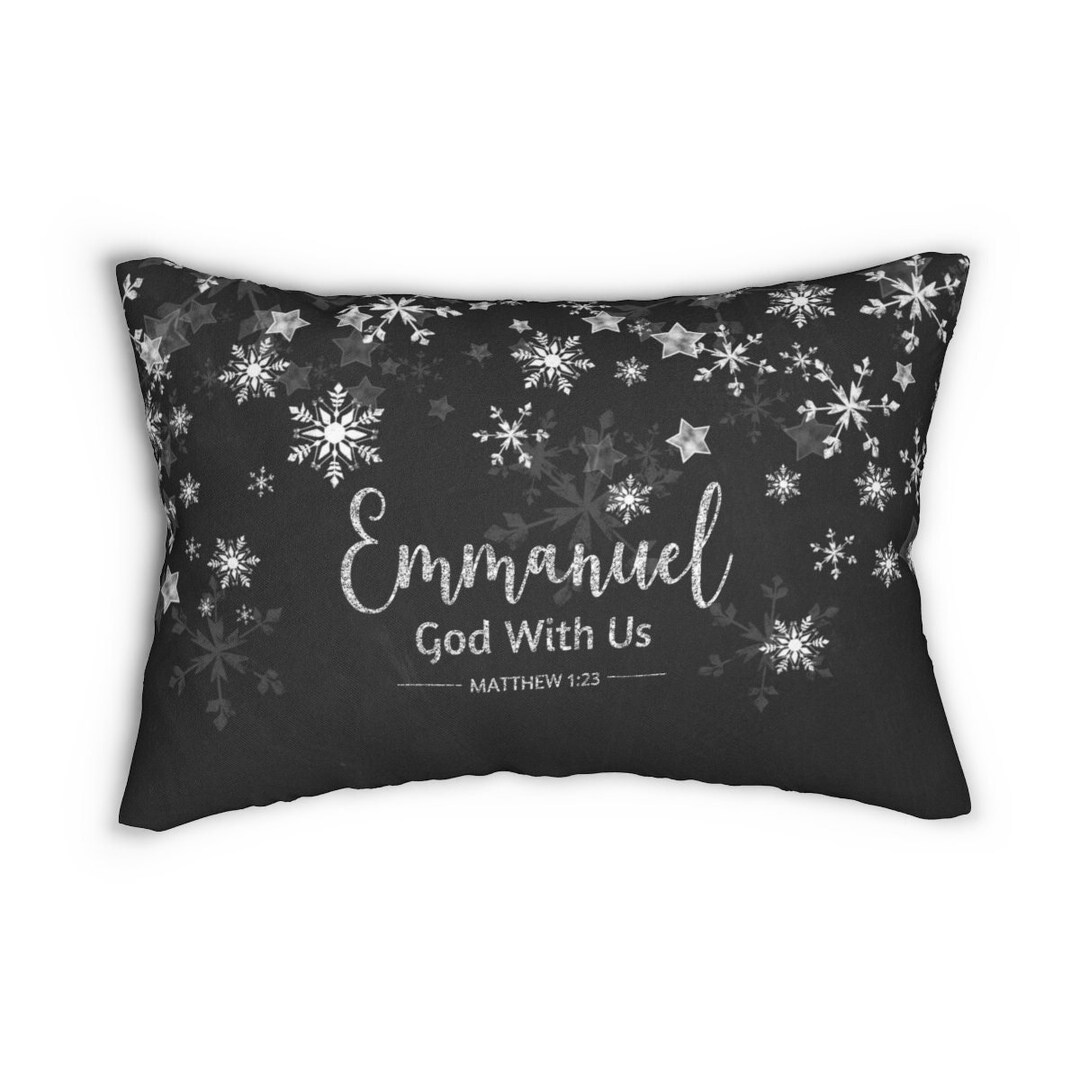 Emmanuel God With Us Pillow Christmas Pillow Emmanuel God Etsy