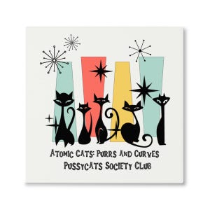 Mid-Century Atomic Cat Wall Art