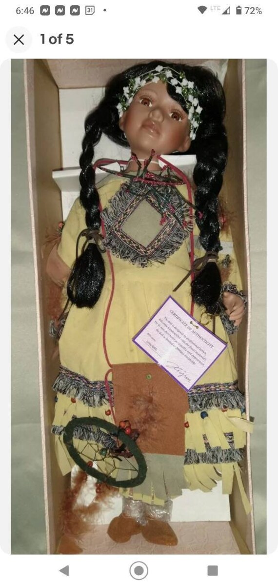 Rare Native American Porcelain Doll. Goldenvale Collection Etsy