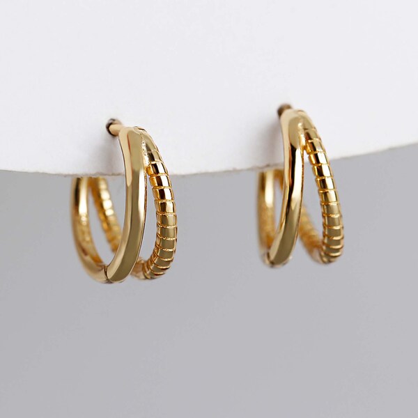 Double Hoop Earrings - Etsy