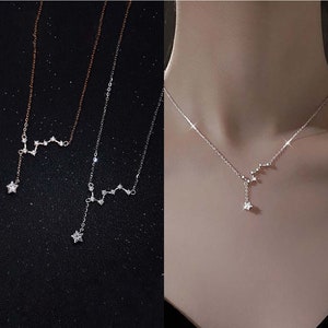 925 Sterling Silver Star Necklace, Big Dipper Necklace, Constellation Necklace, Zodiac Necklace, Minimalist Celestial Jewelry Gift for Her