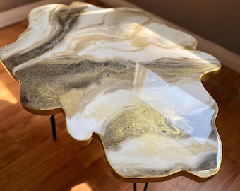 Coffee Unique table of unusual shape,The large handmade geode resin art table, handmade furniture , living room table