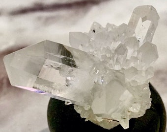 1.45 « Brandberg Quartz Crystal Cluster .5oz, cristal de Brandberg clair et brillant de Namibie (# 506)