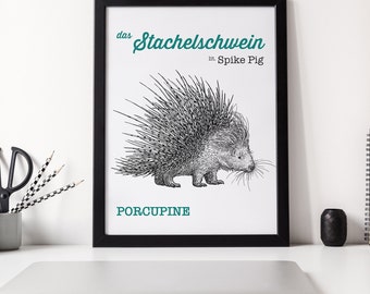 Fun Animal Art Print(download)- Porcupine