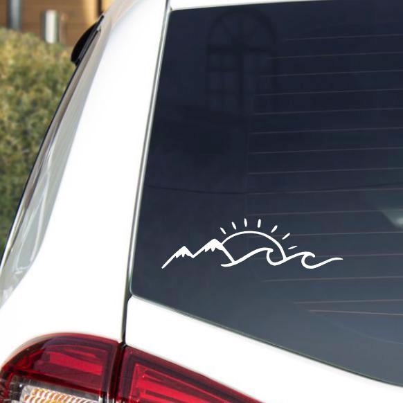 Mountain, Sun, Wave decal