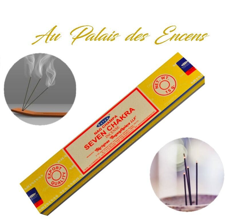Bâtons Encens Satya 7 Chakras Pour Vos Séances de Méditation , Relaxation Chasser Les Énergies Négat