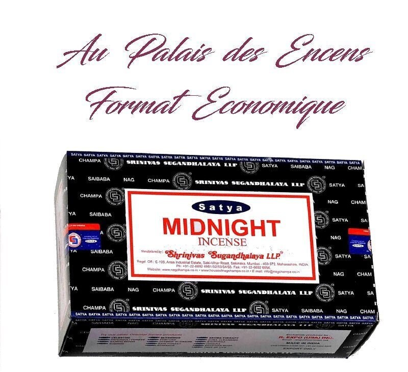12 Étuis de Bâtons Encens Satya Midnight Pour Vos Séances Méditation , Relaxation Chasser Les Énergi