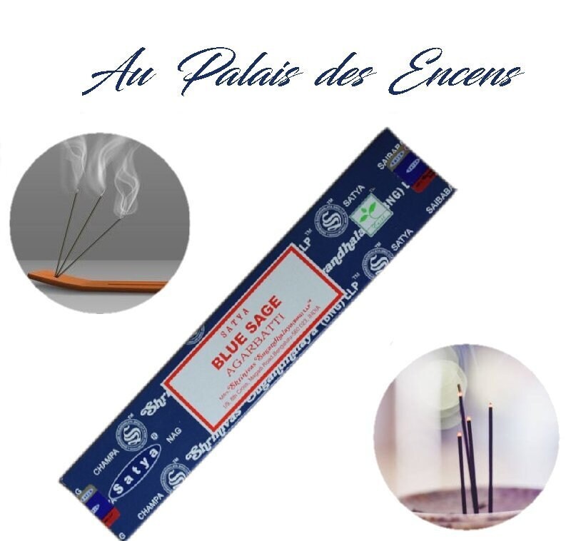 Bâtons Encens Satya Sauge Bleue Pour Vos Séances de Méditation , Relaxation Chasser Les Énergies Nég