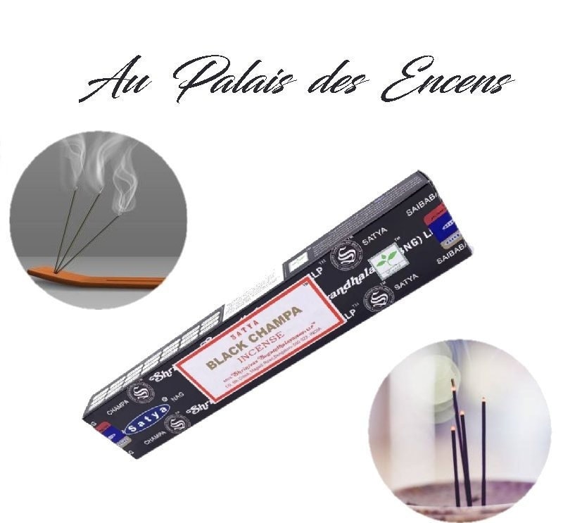 Bâtons Encens Satya Black Champa Pour Vos Séances de Méditation , Relaxation Chasser Les Énergies Né